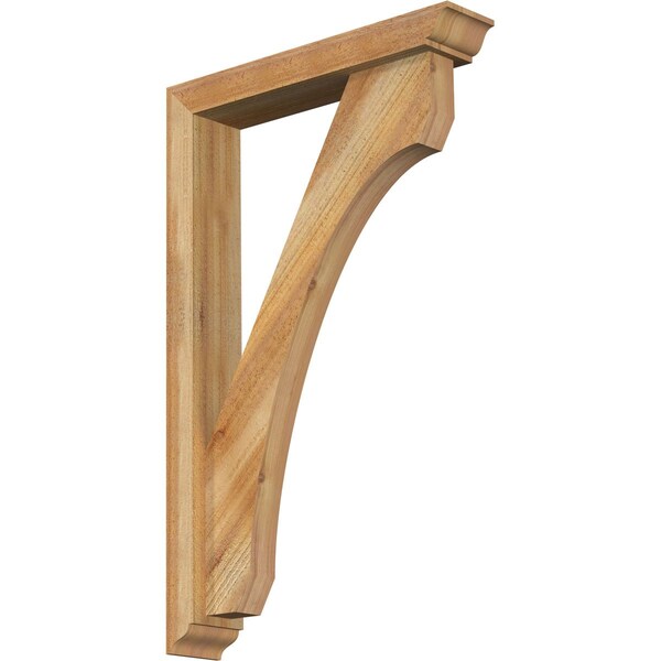 Ekena Millwork Legacy Traditional Rough Sawn Bracket w/ Offset Brace, Western Red Cedar, 4"W x 20"D x 32"H BKT0402X20X32LEC01RWR - main